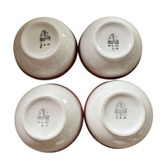 4 Shenango China 5” Red Striped Soup Bowls - Picture 4 of 5